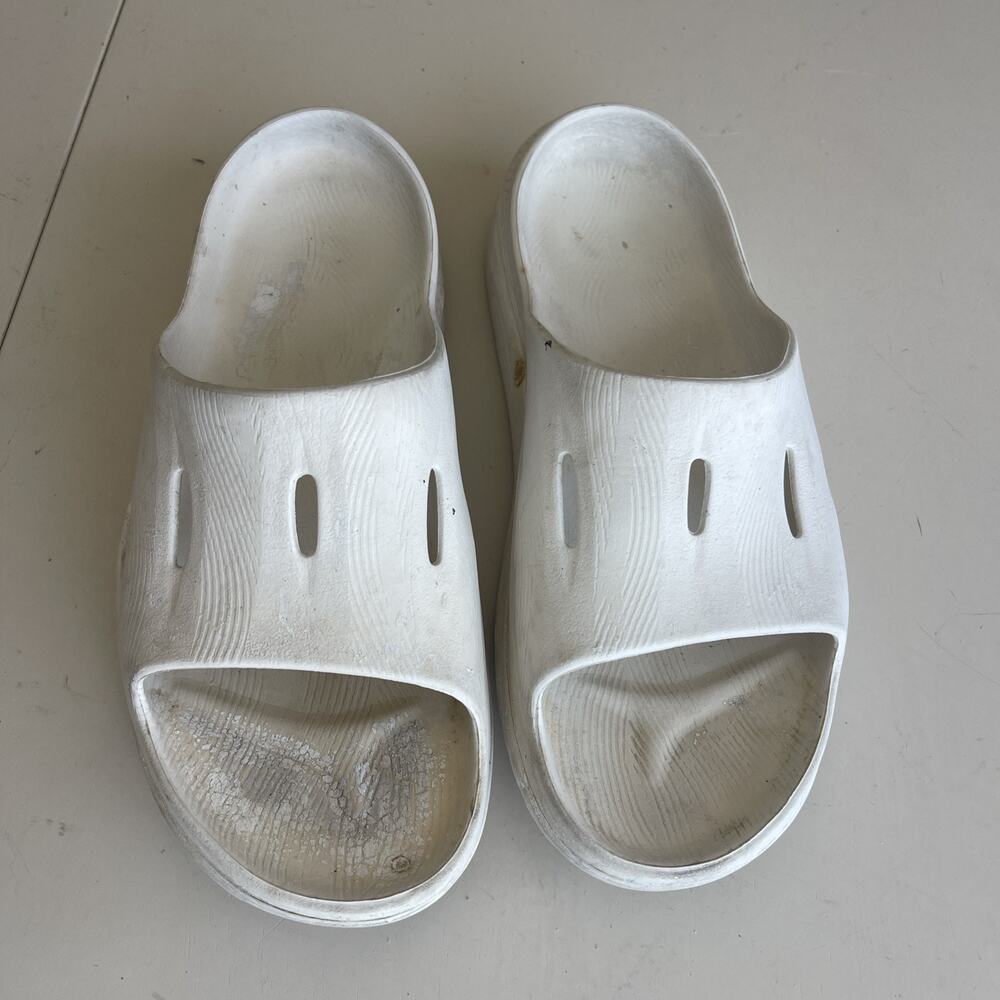 Hoka Ora Recovery 3 Slides White Men's 12 FAIR Condition